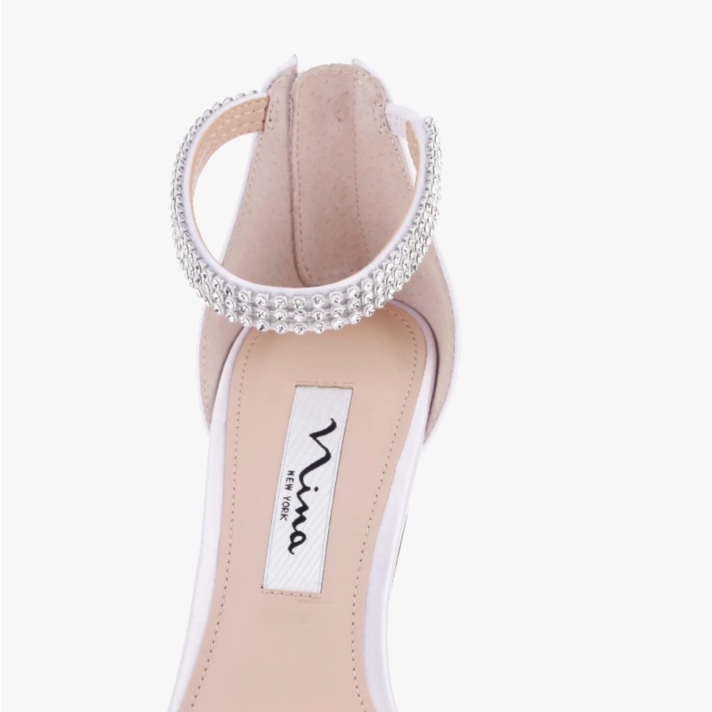 Nina Ivory Heels With Sparkling Strap - image 2